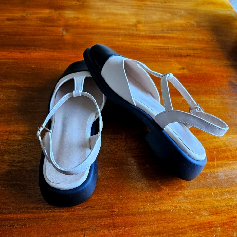 Elegant Black and White Women's Sandals